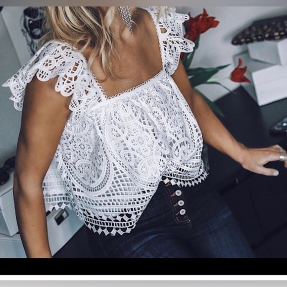 Endless love ⭐️Vici white ruffle top M - Picture 16 of 16